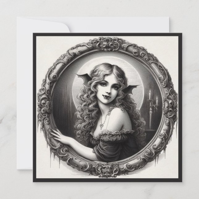 Vintage Vampire Gothic Horror Kort (Framsida)