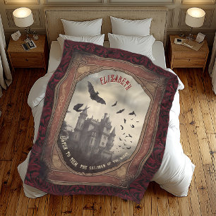 Vintage Vampire Gothic Romantic Dracula Kissing Fleecefilt