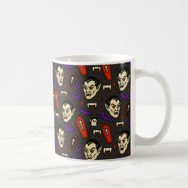 Vintage Vampire - Halloween Horror Icons Kaffemugg (Höger)