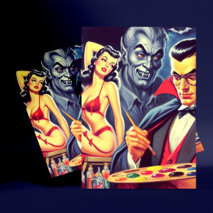 Vintage Vampire och Pin Up Vykort