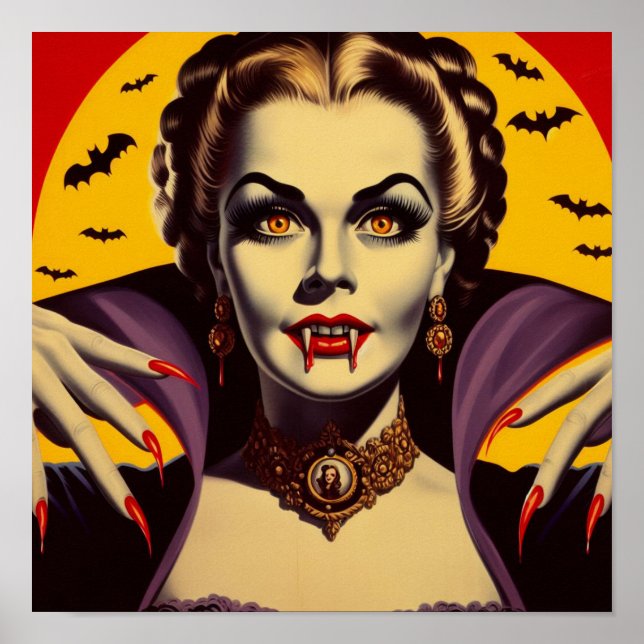 Vintage Vampire Woman Poster (Framsidan)