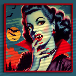 Vintage Vampire Woman Poster