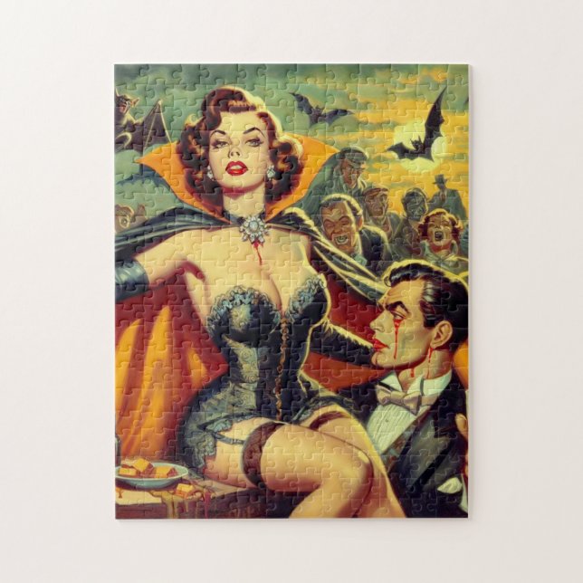 Vintage Vampire Woman Pussel (Vertikal)