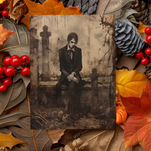 Vintage vampyr fotodecoupage vykort