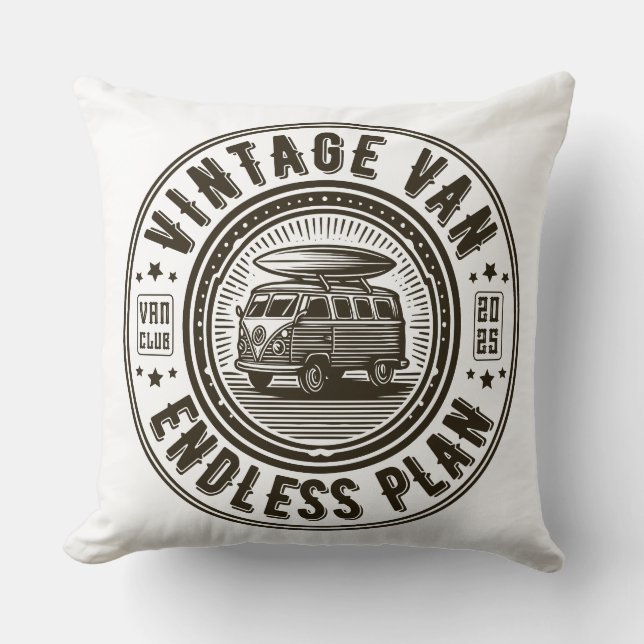 Vintage Van Endless Plan Kudde (Framsida)