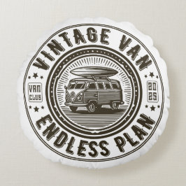 Vintage Van Endless Plan Rund Kudde