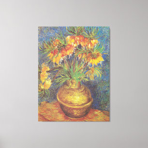 Vintage Van Gogh Fritillaries i en koppar Vas Canvastryck