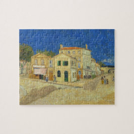 Vintage Van Gogh Gula huset Blå himmel-målning Pussel
