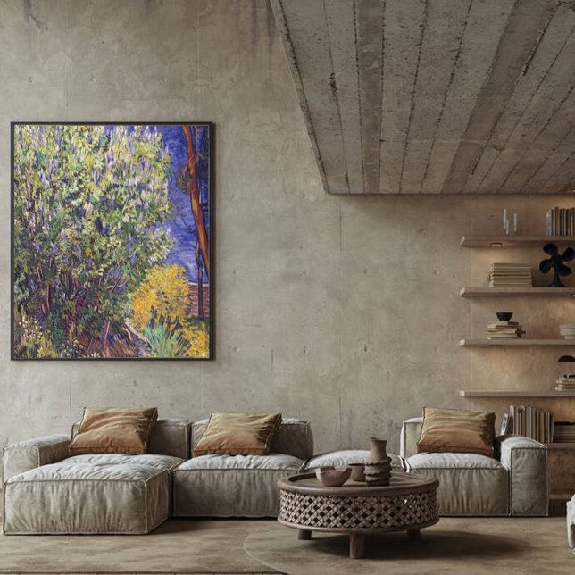Vintage Van Gogh Lilac Bush Canvastryck (Skapare uppladdad)