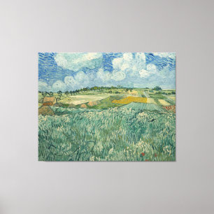 Vintage Van Gogh Plain på Auvers with Rain Clouds Canvastryck