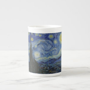 Vintage Van Gogh Starry Natten Benporslin Mugg