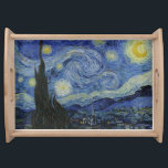 Vintage Van Gogh Starry Natten Frukostbricka<br><div class="desc">Den här designen inspireras av Vincent van Goghs 1889-olja på målarduk som kallas "Stjärnnatten".</div>
