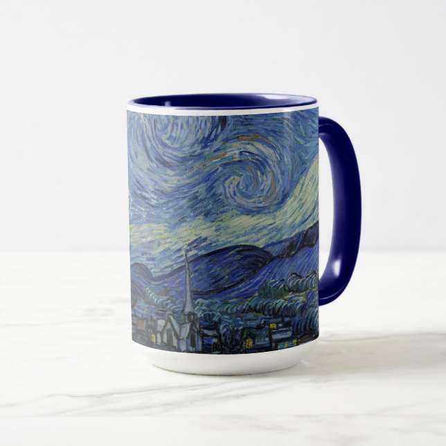Vintage Van Gogh Starry Natten Mugg (Framsida höger)