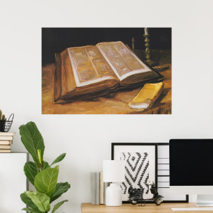 Vintage van Gogh still Life med Bible Poster