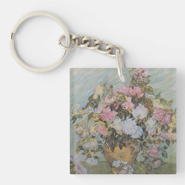 Vintage Van Gogh Vas med Rosa ros (Framsidan)