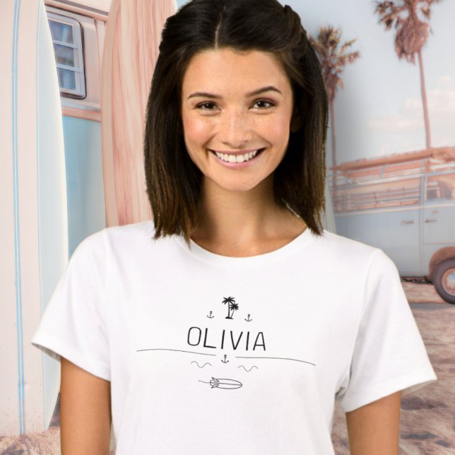 Vintage Van Life Surfer Crew Dam T Shirt (Vintage Van Life Surfer Crew Women's T-Shirt ©Susanne Sachers - Sunny Wanderlust 🌞✈️)