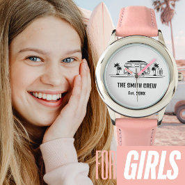 Vintage Van Life Surfer Crew Girls' Armbandsur