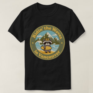 Vintage Vancouver Raccoon Surfer T Shirt