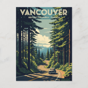Vintage Vancouver Skyline Kanada Resor Vykort