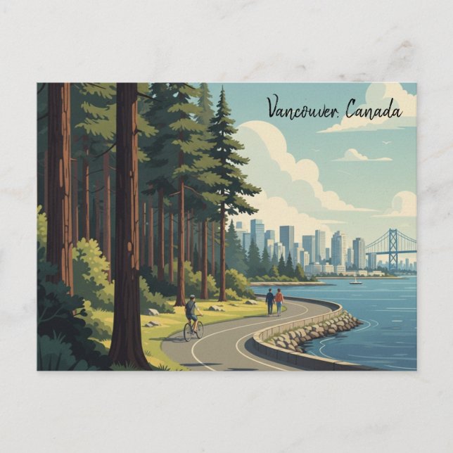 Vintage Vancouver Stanley Park Kanada Resa Vykort (Framsida)