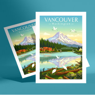 Vintage Vancouver Washington Vykort