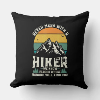 Vintage vandringskjorta män hiker utomhus retro ca kudde