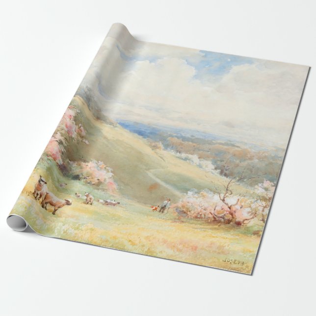 Vintage Vår av Joseph Rubens Powell Presentpapper (Utrullad)