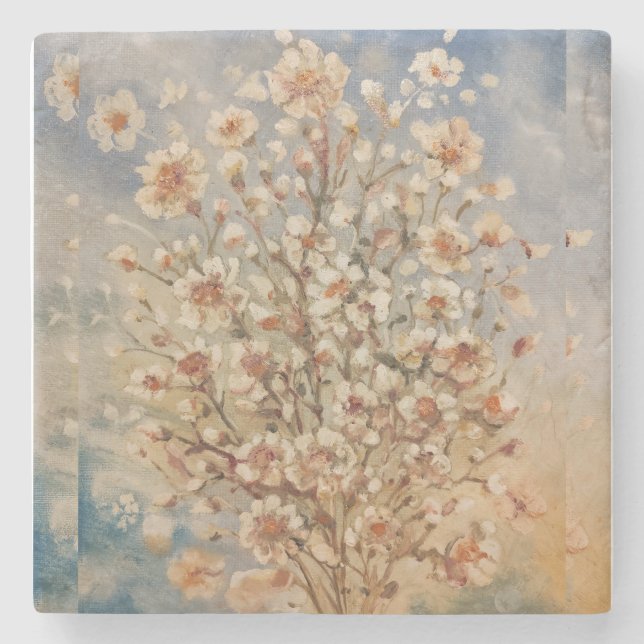 Vintage vår blommar stenunderlägg (Framsidan)