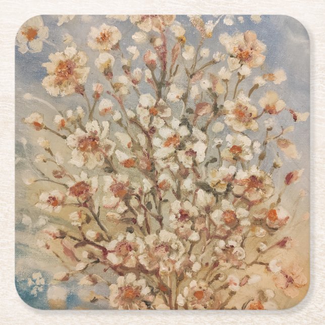 Vintage vår blommar underlägg papper kvadrat (Framsidan)