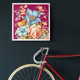 VINTAGE VÅR BLOMMIGT POSTER