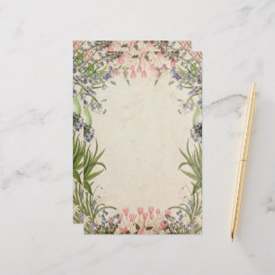 Vintage Vår Blommigtar Brevpapper
