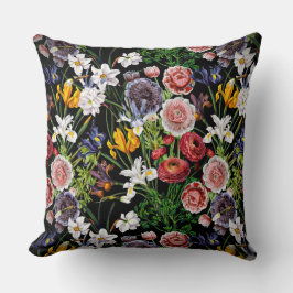 Vintage Vår Flower Mönster Kudde