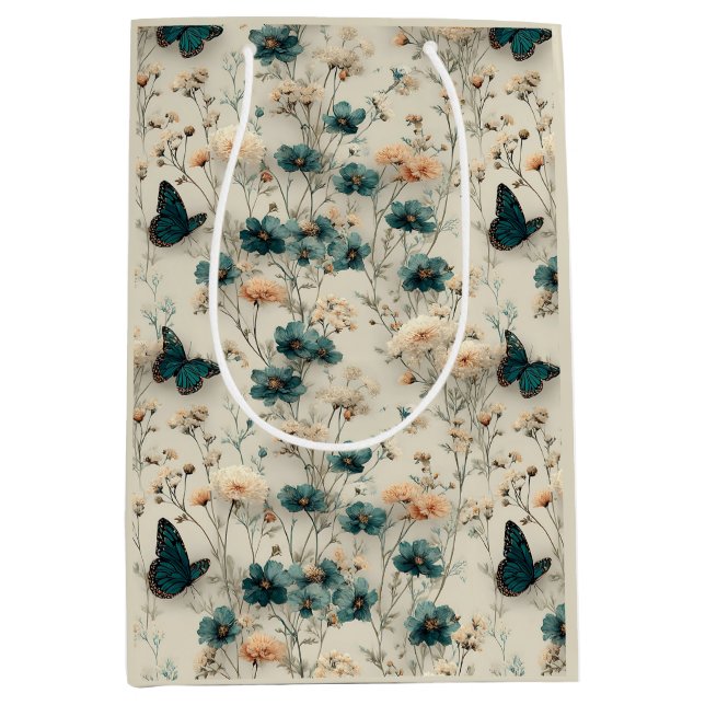 Vintage vårblommor och fjärilar (Framsidan)