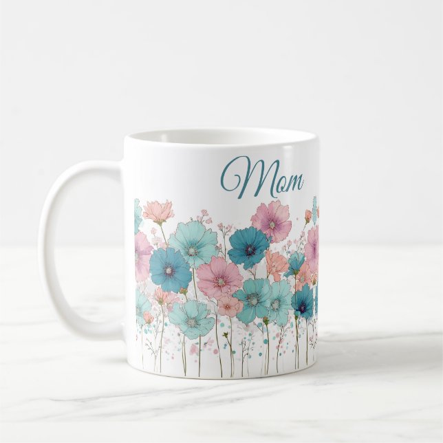 Vintage vårblommor till mamma kaffemugg (Vänster)