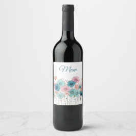 Vintage vårblommor till mamma vinflaska etikett