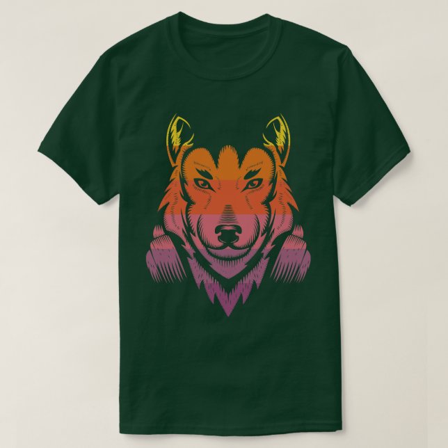 Vintage Varg hörlurar T Shirt (Design framsida)