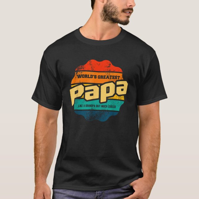 Vintage Världen Underbarare Pappa T Shirt (Framsida)