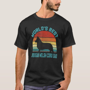 Vintage Världens Bästa Cardigan Welsh Corgi Pappa T Shirt
