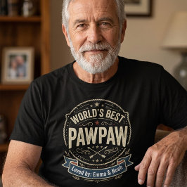 Vintage Världens Bästa Pawpaw Anpassade Barnbarns T Shirt