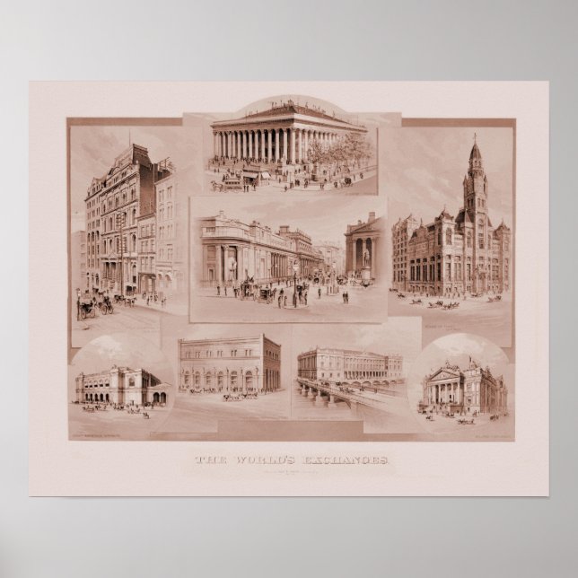 Vintage Världens börser Poster (Framsidan)