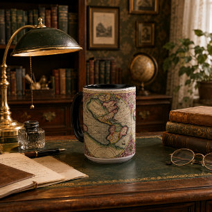 Vintage världskarta 1609 mugg