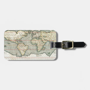 Vintage världskarta av Abraham Ortelius 1587–1595 Bagagebricka