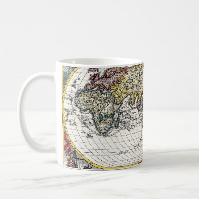 Vintage världskarta Glob Skiss Mugg (Vänster)