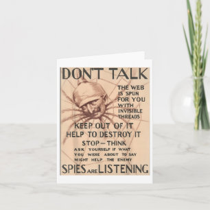 Vintage Världskrig 1 Poster Design Talk Spider Spi Kort