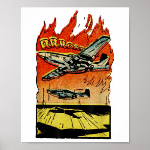 Vintage Världskrig 2 Mustang Fighter - P-51 Mustan Poster