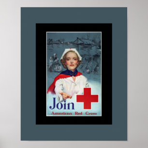 Vintage Världskrig 2 Red Kor Nurse Poster