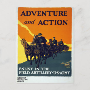Vintage Världskrig I armérekrytering Poster Vykort