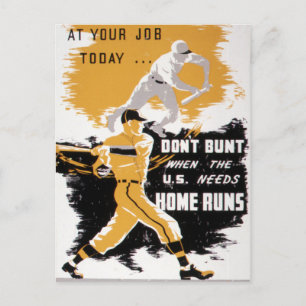 Vintage Världskrig II Bunt inte Baseball Vykort