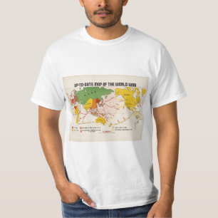 VINTAGE VÄRLDSKRIG II KARTA T SHIRT