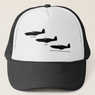 Vintage Världskrig II Nordamerika P-51 Mustang Truckerkeps